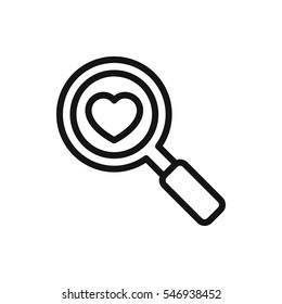 heart search icon illustration isolated vector sign symbol