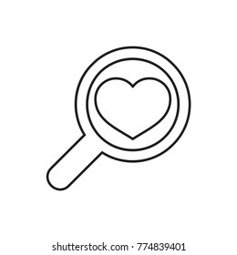 heart search icon illustration isolated vector sign symbol