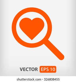 heart search icon. One of set web icons
