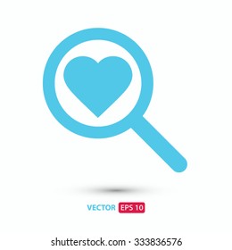 heart search icon. One of set web icons