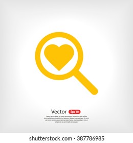 heart search icon. One of set web icons
