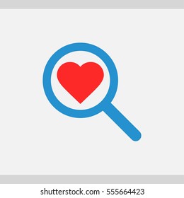 heart search icon. One of set web icons