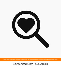 icono de búsqueda de corazón. Uno de los iconos web establecidos