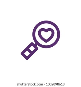 Heart Search icon, Valentine Day Symbol