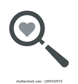 heart search icon, vector best flat icon, EPS - Vector 