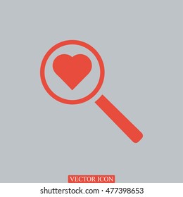 heart search icon, vector best flat icon, EPS