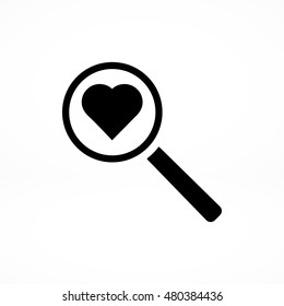 heart search icon, vector best flat icon, EPS