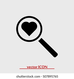 heart search icon, vector best flat icon, EPS