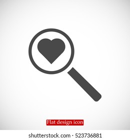 heart search icon, vector best flat icon, EPS