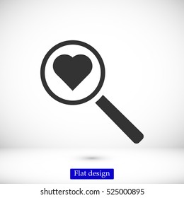 heart search icon, vector best flat icon, EPS