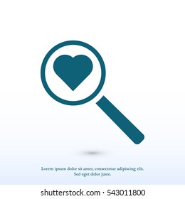 heart search icon, vector best flat icon, EPS