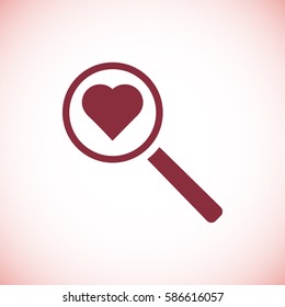 heart search icon, vector best flat icon, EPS