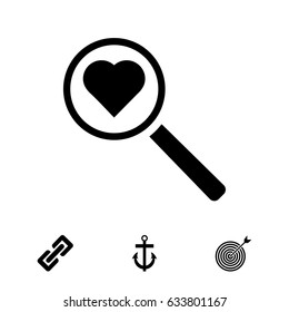 heart search icon, vector best flat icon, EPS