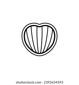heart seashell, tin line vector symbol design