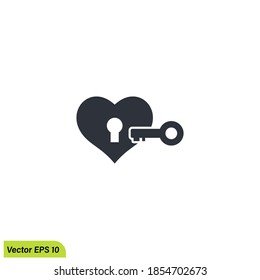heart secret icon illustration simple design element vector logo template