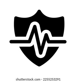 Icono de seguridad cardíaca Símbolo de diseño Ilustración de diseño