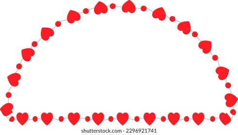 Heart Semicircle vector frames for pictures photo frame framing pressed flowers floral frame decoration design red royal classic wedding wedding anniversary birthday valentine Christmas