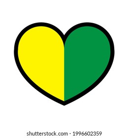 Heart Senior Driver Sticker Koreisha Momiji Yotsuba Mark Japan Flat Vector