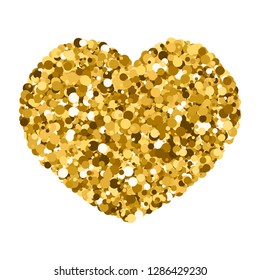 heart of sequins. sequins, vector illustration, the theme of romance, Valentine's day, Gold Glitter Heart