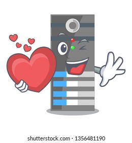 With heart server data in the cartoon shape