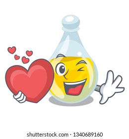 With heart sesame oil in a mascot bowl
