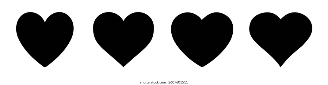 heart set in black color, heart love, heart, love, valentine, hearts, icon, heart in red color, romance, red, illustration, valentines, romantic, vector, day, set, design, decoration, 