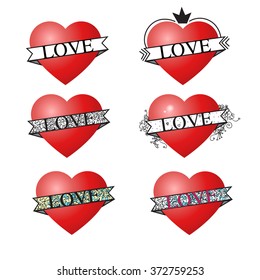heart  set / cute label. Valentines day vector. design elements