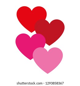 Heart set with different color . Happy valentine´s day