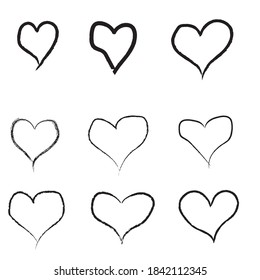 Heart set hand made vector love 