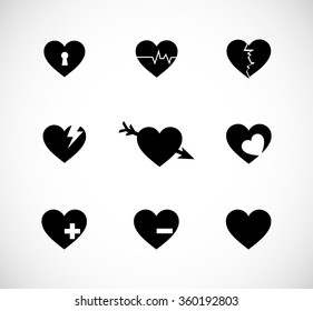 Heart set icon collection vector