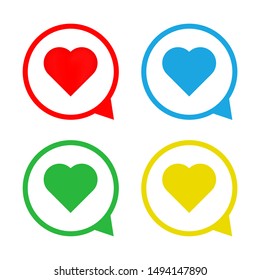 Heart set icon. Graphic template. Vector illustration.