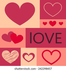 Heart set Icon Vector  Color Variations Valentine's Day, love, card.