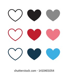 heart set icon vector logo template