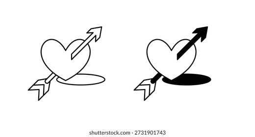 Icono de conjunto de corazón con fondo blanco Vector Ilustración de stock