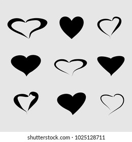 heart set, heart icons,vector illustration