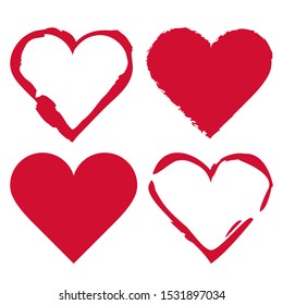 Heart set isolated on white background