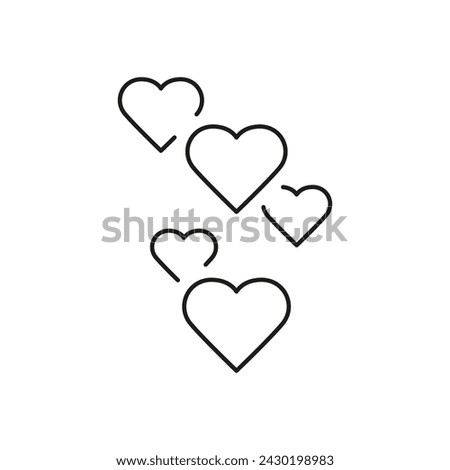 Heart Set Line Icon. Like Button In Social Media Linear Pictogram. Love, Happy, Romance Outline Symbol. Valentine Day Sign. Editable Stroke. Isolated Vector Illustration.