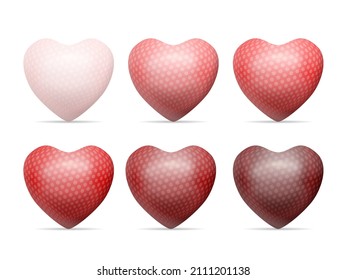 Heart set on a white background. Vector illustration.