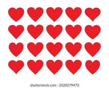 heart set in red color, heart love, heart, love, valentine, hearts, icon, heart in red color, romance, red, illustration, valentines, romantic, vector, day, set, design, decoration, 
