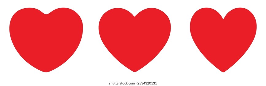 corazón en color rojo, amor del corazón, corazón, amor, San Valentín, corazones, icono, corazón en color rojo, romance, rojo, ilustración, San Valentín, romántico, Vector, día, conjunto, diseño, decoración, 