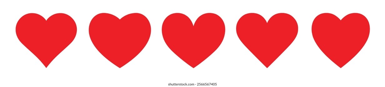 heart set in red color, heart love, heart, love, valentine, hearts, icon, heart in red color, romance, red, illustration, valentines, romantic, vector, day, set, design, decoration