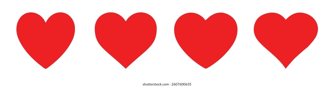 heart set in red color, heart love, heart, love, valentine, hearts, icon, heart in red color, romance, red, illustration, valentines, romantic, vector, day, set, design, decoration, 
