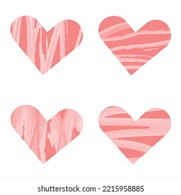 heart set, romantic, pink, red