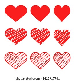 Heart set vector design illustration isolated on white background