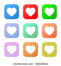Heart. A set of vector icons.