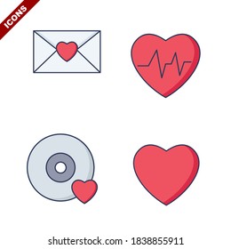 heart set vector illustration icon