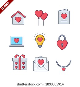 heart set vector illustration icon