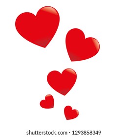 Heart set and white background. Happy valentine´s day