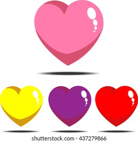 Heart set.Valentine's Day Heart . Heart Background . Heart 3D. Vector Heart .