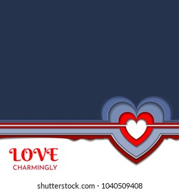 Heart of several layers of paper. Decorative element for romantic design